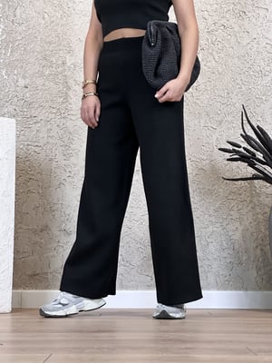 Siyah Oversize Triko Pantolon