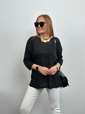 Siyah Oversize Truvakar Kol Triko 