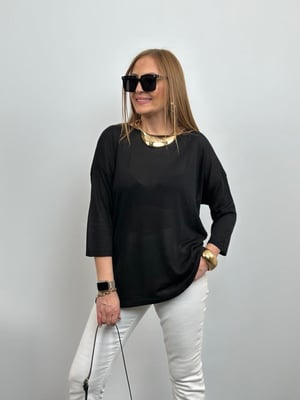 Siyah Oversize Truvakar Kol Triko 
