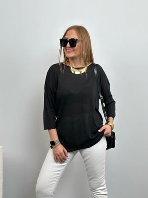 Siyah Oversize Truvakar Kol Triko 
