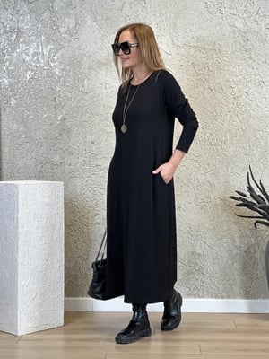 Siyah Oversize Uzun Elbise