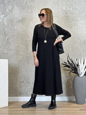 Siyah Oversize Uzun Elbise