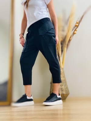 Siyah Paraşüt Cep Şalvar Pantalon