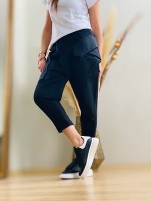 Siyah Paraşüt Cep Şalvar Pantalon