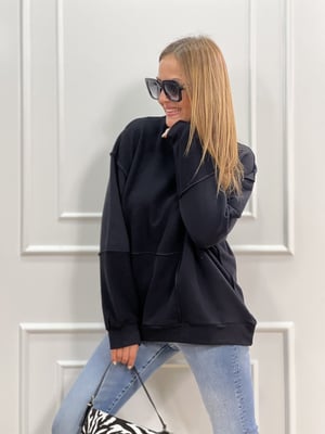 Siyah Parçalı Sweatshirt