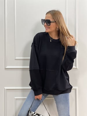 Siyah Parçalı Sweatshirt
