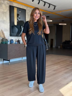 Siyah Şalvarlı Modal İkili Takım