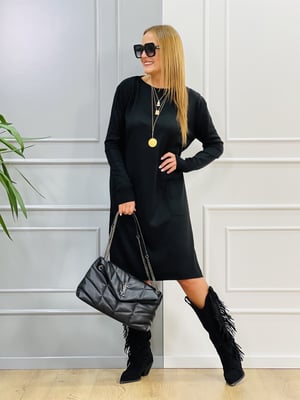 Siyah Triko Tunik Elbise