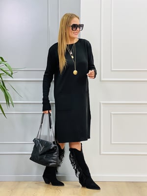 Siyah Triko Tunik Elbise