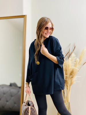 Siyah Yan Cepli Sweatshirt