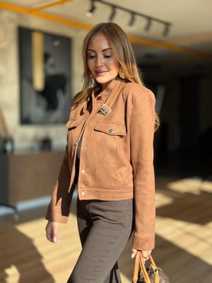 Süet Hakim Yaka Taba Ceket