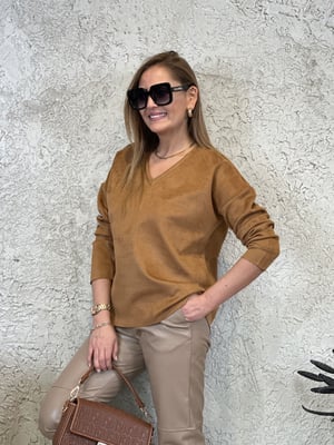 Taba V Yaka Süet Bluz