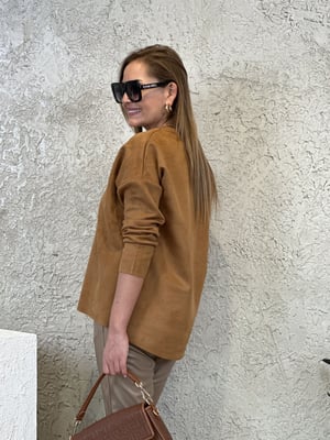 Taba V Yaka Süet Bluz