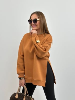 Tarçın Yırtmaçlı Oversize Sweatshirt