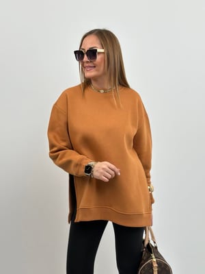 Tarçın Yırtmaçlı Oversize Sweatshirt