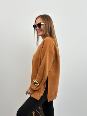 Tarçın Yırtmaçlı Oversize Sweatshirt