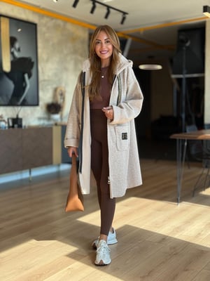 Taş Rengi Buklet Hırka Ceket