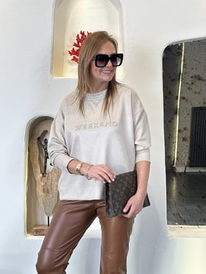 Taş Rengi Weekend Sweatshirt