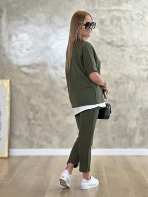 Tek Omuz Detay Haki İkili Takım