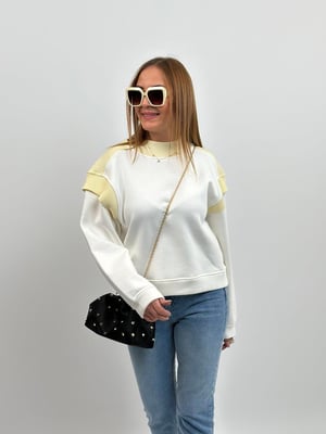 Triko Detay Ekru Sweatshirt