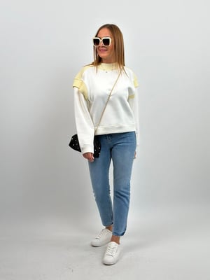 Triko Detay Ekru Sweatshirt