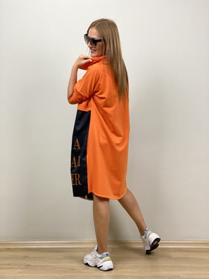 Turuncu Siyah Sweat Elbise