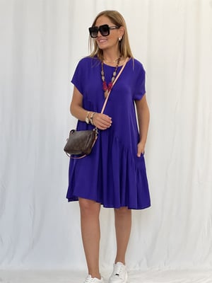 Verev Kesim Mor Oversize Elbise
