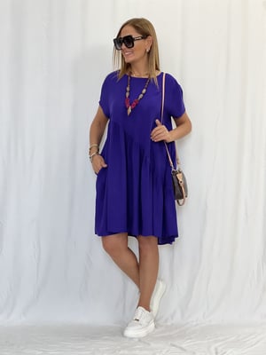 Verev Kesim Mor Oversize Elbise