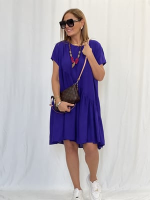 Verev Kesim Mor Oversize Elbise