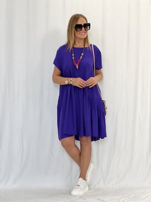 Verev Kesim Mor Oversize Elbise