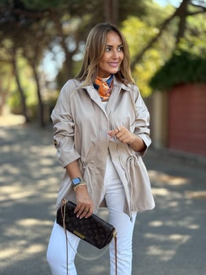 Vizon Bel Büzgülü Trenç Yağmurluk