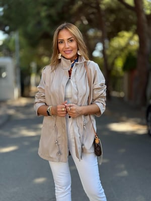 Vizon Bel Büzgülü Trenç Yağmurluk