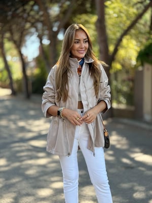 Vizon Bel Büzgülü Trenç Yağmurluk