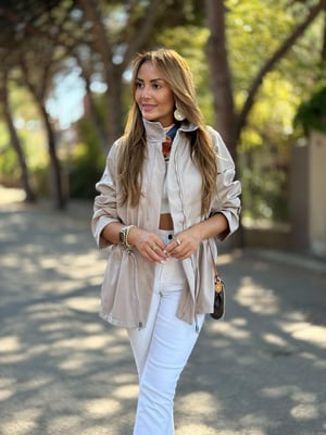 Vizon Bel Büzgülü Trenç Yağmurluk