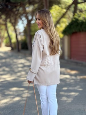 Vizon Bel Büzgülü Trenç Yağmurluk