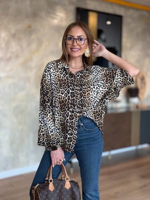 Yarasa Kol Leopar Gömlek