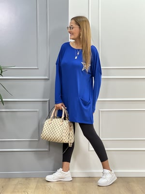 Yıldız Detaylı Saks Tunik Triko