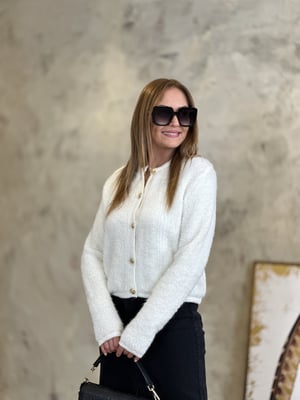 Yumoş Tasarım Beyaz Hırka