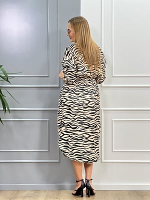 Zebra Desen Saten Elbise