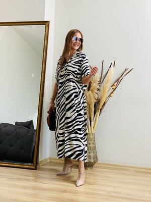 Zebra Desenli Elbise