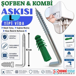 Şofben ve Kombi Askısı L Tipi Vida