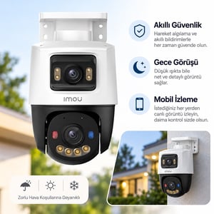 Imou IPC PS70FP 8M0 Cruiser Dual 8MP Çift Lens PoE Renkli Gece Görüşlü Dış Mekan IP
        PT Kamera