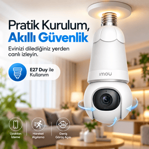 Imou IPC S6DP 3M0WEB Bulb Cam 3MP E27 Ampul Duy Tipi WiFi Renkli Gece Görüş İki
           Yönlü Konuşma Sirenli Kamera