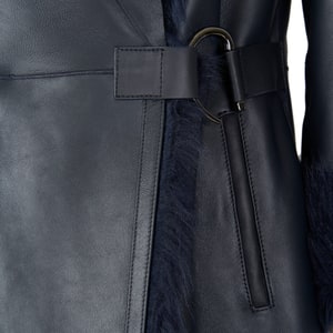 Debora Lacivert Kadın Kürk Ceket