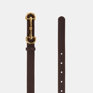 Kadın Kahve / Siyah Çift Taraflı Deri Kemer