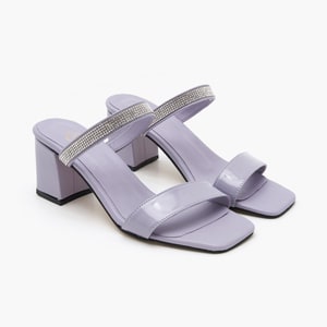 Kadın Lila Topuklu Terlik