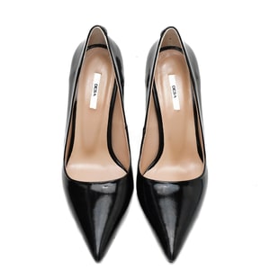 Kadın Siyah Rugan Deri Stiletto