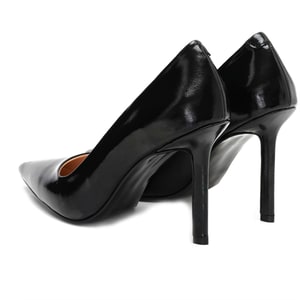 Kadın Siyah Rugan Deri Stiletto