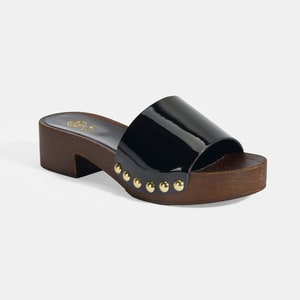 Kadın Siyah Zımba Detaylı Topuklu Terlik