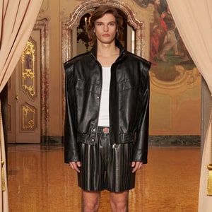 KeinxDesa Siyah Unisex Deri Şort 